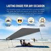 imageCROWN SHADES 10x10 Pop Up Canopy  Beach Tent with One Push Setup  Outdoor Sun Shade for Events Parties Camping  Gazebo with STONGo Cover Bag Silver Coated Top 3 Heightampamp 4 Sand Bags CoffeeGrid Grey