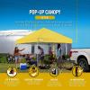 imageCROWN SHADES 10x10 Pop Up Canopy  Beach Tent with One Push Setup  Outdoor Sun Shade for Events Parties Camping  Gazebo with STONGo Cover Bag Silver Coated Top 3 Heightampamp 4 Sand Bags CoffeeYellow