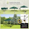 imageCROWN SHADES 10x10 Pop Up Canopy  Beach Tent with One Push Setup  Outdoor Sun Shade for Events Parties Camping  Gazebo with STONGo Cover Bag Silver Coated Top 3 Heightampamp 4 Sand Bags CoffeeForest Green