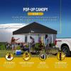 imageCROWN SHADES 10x10 Pop Up Canopy  Beach Tent with One Push Setup  Outdoor Sun Shade for Events Parties Camping  Gazebo with STONGo Cover Bag Silver Coated Top 3 Heightampamp 4 Sand Bags CoffeeBlack