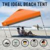 imageCROWN SHADES 10x10 Pop Up Canopy  Beach Tent with One Push Setup  Outdoor Sun Shade for Events Parties Camping  Gazebo with STONGo Cover Bag Silver Coated Top 3 Heightampamp 4 Sand Bags CoffeeOrange