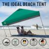 imageCROWN SHADES 10x10 Pop Up Canopy  Beach Tent with One Push Setup  Outdoor Sun Shade for Events Parties Camping  Gazebo with STONGo Cover Bag Silver Coated Top 3 Heightampamp 4 Sand Bags CoffeeForest Green