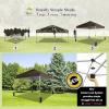 imageCROWN SHADES 10x10 Pop Up Canopy  Beach Tent with One Push Setup  Outdoor Sun Shade for Events Parties Camping  Gazebo with STONGo Cover Bag Silver Coated Top 3 Heightampamp 4 Sand Bags CoffeeCoffee