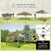 imageCROWN SHADES 10x10 Pop Up Canopy  Beach Tent with One Push Setup  Outdoor Sun Shade for Events Parties Camping  Gazebo with STONGo Cover Bag Silver Coated Top 3 Heightampamp 4 Sand Bags CoffeeBeige