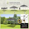 imageCROWN SHADES 10x10 Pop Up Canopy  Beach Tent with One Push Setup  Outdoor Sun Shade for Events Parties Camping  Gazebo with STONGo Cover Bag Silver Coated Top 3 Heightampamp 4 Sand Bags CoffeeGray
