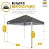 imageCROWN SHADES 10x10 Pop Up Canopy  Beach Tent with One Push Setup  Outdoor Sun Shade for Events Parties Camping  Gazebo with STONGo Cover Bag Silver Coated Top 3 Heightampamp 4 Sand Bags CoffeeGrid Grey