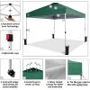 imageCROWN SHADES 10x10 Pop Up Canopy  Beach Tent with One Push Setup  Outdoor Sun Shade for Events Parties Camping  Gazebo with STONGo Cover Bag Silver Coated Top 3 Heightampamp 4 Sand Bags CoffeeForest Green