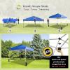 imageCROWN SHADES 10x10 Pop Up Canopy  Beach Tent with One Push Setup  Outdoor Sun Shade for Events Parties Camping  Gazebo with STONGo Cover Bag Silver Coated Top 3 Heightampamp 4 Sand Bags CoffeeBlue