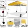 imageCROWN SHADES 10x10 Pop Up Canopy  Beach Tent with One Push Setup  Outdoor Sun Shade for Events Parties Camping  Gazebo with STONGo Cover Bag Silver Coated Top 3 Heightampamp 4 Sand Bags CoffeeYellow