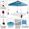 imageCROWN SHADES 10x10 Pop Up Canopy  Beach Tent with One Push Setup  Outdoor Sun Shade for Events Parties Camping  Gazebo with STONGo Cover Bag Silver Coated Top 3 Heightampamp 4 Sand Bags CoffeeCyan Blue