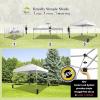 imageCROWN SHADES 10x10 Pop Up Canopy  Beach Tent with One Push Setup  Outdoor Sun Shade for Events Parties Camping  Gazebo with STONGo Cover Bag Silver Coated Top 3 Heightampamp 4 Sand Bags CoffeeGrid White