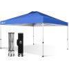imageCROWN SHADES 10x10 Pop Up Canopy  Beach Tent with One Push Setup  Outdoor Sun Shade for Events Parties Camping  Gazebo with STONGo Cover Bag Silver Coated Top 3 Heightampamp 4 Sand Bags CoffeeBlue