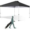 imageCROWN SHADES 10x10 Pop Up Canopy  Beach Tent with One Push Setup  Outdoor Sun Shade for Events Parties Camping  Gazebo with STONGo Cover Bag Silver Coated Top 3 Heightampamp 4 Sand Bags CoffeeGray