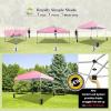 imageCROWN SHADES 10x10 Pop Up Canopy  Beach Tent with One Push Setup  Outdoor Sun Shade for Events Parties Camping  Gazebo with STONGo Cover Bag Silver Coated Top 3 Heightampamp 4 Sand Bags CoffeePink
