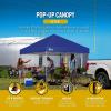imageCROWN SHADES 10x10 Pop Up Canopy  Beach Tent with One Push Setup  Outdoor Sun Shade for Events Parties Camping  Gazebo with STONGo Cover Bag Silver Coated Top 3 Heightampamp 4 Sand Bags CoffeeNavy Blue