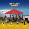 imageCROWN SHADES 10x10 Pop Up Canopy  Beach Tent with One Push Setup  Outdoor Sun Shade for Events Parties Camping  Gazebo with STONGo Cover Bag Silver Coated Top 3 Heightampamp 4 Sand Bags CoffeeRed