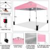 imageCROWN SHADES 10x10 Pop Up Canopy  Beach Tent with One Push Setup  Outdoor Sun Shade for Events Parties Camping  Gazebo with STONGo Cover Bag Silver Coated Top 3 Heightampamp 4 Sand Bags CoffeePink
