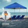 imageCROWN SHADES 10x10 Pop Up Canopy Tent  Patented Center Lock One Push Instant Outdoor Canopy Beach Tent with STONGo Bag 8 Stakes ampamp 4 Sand BagsBlack10x10 Infinite Adjustment