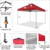 imageCROWN SHADES 10x10 Pop Up Canopy Tent  Patented Center Lock One Push Instant Outdoor Canopy Beach Tent with STONGo Bag 8 Stakes ampamp 4 Sand BagsBlack10x10 Infinite Adjustment