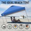 imageCROWN SHADES 10x10 Pop Up Canopy Tent  Patented Center Lock One Push Instant Outdoor Canopy Beach Tent with STONGo Bag 8 Stakes ampamp 4 Sand BagsBlack10x10 Adjustable