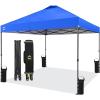 imageCROWN SHADES 10x10 Pop Up Canopy Tent  Patented Center Lock One Push Instant Outdoor Canopy Beach Tent with STONGo Bag 8 Stakes ampamp 4 Sand BagsBlack10x10 Adjustable