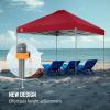 imageCROWN SHADES 10x10 Pop Up Canopy Tent  Patented Center Lock One Push Instant Outdoor Canopy Beach Tent with STONGo Bag 8 Stakes ampamp 4 Sand BagsBlack10x10 Infinite Adjustment