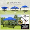 imageCROWN SHADES 10x10 Pop Up Canopy Tent  Patented Center Lock One Push Instant Outdoor Canopy Beach Tent with STONGo Bag 8 Stakes ampamp 4 Sand BagsBlack10x10 Adjustable
