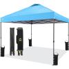 imageCROWN SHADES 10x10 Pop Up Canopy Tent  Patented Center Lock One Push Instant Outdoor Canopy Beach Tent with STONGo Bag 8 Stakes ampamp 4 Sand BagsBlack10x10 Adjustable