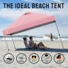 imageCROWN SHADES 10x10 Pop Up Canopy Tent  Patented Center Lock One Push Instant Outdoor Canopy Beach Tent with STONGo Bag 8 Stakes ampamp 4 Sand BagsBlack10x10 Adjustable