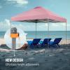 imageCROWN SHADES 10x10 Pop Up Canopy Tent  Patented Center Lock One Push Instant Outdoor Canopy Beach Tent with STONGo Bag 8 Stakes ampamp 4 Sand BagsBlack10x10 Infinite Adjustment