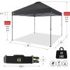 imageCROWN SHADES 10x10 Pop Up Canopy Tent  Patented Center Lock One Push Instant Outdoor Canopy Beach Tent with STONGo Bag 8 Stakes ampamp 4 Sand BagsBlack10x10 Adjustable