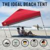 imageCROWN SHADES 10x10 Pop Up Canopy Tent  Patented Center Lock One Push Instant Outdoor Canopy Beach Tent with STONGo Bag 8 Stakes ampamp 4 Sand BagsBlack10x10 Adjustable