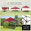 imageCROWN SHADES 10x10 Pop Up Canopy Tent  Patented Center Lock One Push Instant Outdoor Canopy Beach Tent with STONGo Bag 8 Stakes ampamp 4 Sand BagsBlack10x10 Adjustable