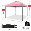 imageCROWN SHADES 10x10 Pop Up Canopy Tent  Patented Center Lock One Push Instant Outdoor Canopy Beach Tent with STONGo Bag 8 Stakes ampamp 4 Sand BagsBlack10x10 Adjustable