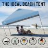 imageCROWN SHADES 10x10 Pop Up Canopy Tent  Patented Center Lock One Push Instant Outdoor Canopy Beach Tent with STONGo Bag 8 Stakes ampamp 4 Sand BagsBlack10x10 Adjustable