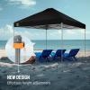 imageCROWN SHADES 10x10 Pop Up Canopy Tent  Patented Center Lock One Push Instant Outdoor Canopy Beach Tent with STONGo Bag 8 Stakes ampamp 4 Sand BagsBlack10x10 Infinite Adjustment