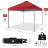 imageCROWN SHADES 10x10 Pop Up Canopy Tent  Patented Center Lock One Push Instant Outdoor Canopy Beach Tent with STONGo Bag 8 Stakes ampamp 4 Sand BagsBlack10x10 Adjustable