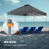 imageCROWN SHADES 10x10 Pop Up Canopy Tent  Patented Center Lock One Push Instant Outdoor Canopy Beach Tent with STONGo Bag 8 Stakes ampamp 4 Sand BagsBlack10x10 Infinite Adjustment