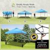 imageCROWN SHADES 10x10 Pop Up Canopy Tent  Patented Center Lock One Push Instant Outdoor Canopy Beach Tent with STONGo Bag 8 Stakes ampamp 4 Sand BagsBlack10x10 Adjustable