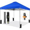 imageCROWN SHADES 10x10 Pop Up Canopy Tent  Patented Center Lock One Push Instant Outdoor Canopy Beach Tent with STONGo Bag 8 Stakes ampamp 4 Sand BagsBlack10x10 Infinite Adjustment