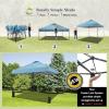 imageCROWN SHADES 10x10 Pop Up Canopy Tent  Patented Center Lock One Push Instant Outdoor Canopy Beach Tent with STONGo Bag 8 Stakes ampamp 4 Sand BagsBlack10x10 Adjustable