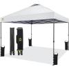 imageCROWN SHADES 10x10 Pop Up Canopy Tent  Patented Center Lock One Push Instant Outdoor Canopy Beach Tent with STONGo Bag 8 Stakes ampamp 4 Sand BagsBlack10x10 Adjustable
