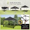 imageCROWN SHADES 10x10 Pop Up Canopy Tent  Patented Center Lock One Push Instant Outdoor Canopy Beach Tent with STONGo Bag 8 Stakes ampamp 4 Sand BagsBlack10x10 Adjustable