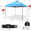 imageCROWN SHADES 10x10 Pop Up Canopy Tent  Patented Center Lock One Push Instant Outdoor Canopy Beach Tent with STONGo Bag 8 Stakes ampamp 4 Sand BagsBlack10x10 Adjustable