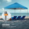 imageCROWN SHADES 10x10 Pop Up Canopy Tent  Patented Center Lock One Push Instant Outdoor Canopy Beach Tent with STONGo Bag 8 Stakes ampamp 4 Sand BagsBlack10x10 Infinite Adjustment