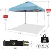 imageCROWN SHADES 10x10 Pop Up Canopy Tent  Patented Center Lock One Push Instant Outdoor Canopy Beach Tent with STONGo Bag 8 Stakes ampamp 4 Sand BagsBlack10x10 Adjustable