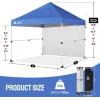 imageCROWN SHADES 10x10 Pop Up Canopy Tent with 1 Comercial Kit Instant Commercial Tent with Patended Centerlock 400D Silver Coated Fabric 1 Sidewall 4quot Wheels StoN Go BagWhiteBlue