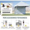 imageCROWN SHADES 10x10 Pop Up Canopy Tent with 1 Comercial Kit Instant Commercial Tent with Patended Centerlock 400D Silver Coated Fabric 1 Sidewall 4quot Wheels StoN Go BagWhiteWhite