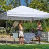imageCROWN SHADES 10x10 Pop Up Canopy Tent with 1 Comercial Kit Instant Commercial Tent with Patended Centerlock 400D Silver Coated Fabric 1 Sidewall 4quot Wheels StoN Go BagWhiteWhite