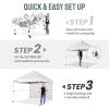 imageCROWN SHADES 10x10 Pop Up Canopy Tent with 1 Comercial Kit Instant Commercial Tent with Patended Centerlock 400D Silver Coated Fabric 1 Sidewall 4quot Wheels StoN Go BagWhiteWhite